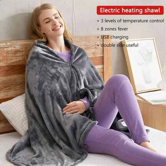 USB Plug Warm Shawl Blanket Coral Velvet Electric Blanket